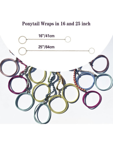 Tiras de Cabello Elásticas DAOSUN 40.64 cm Sin Enredos - 3 Piezas