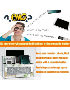 Soporte de Control Remoto Espejado GOTHICO 4 Compartimentos 23.1x15.5 cm 2