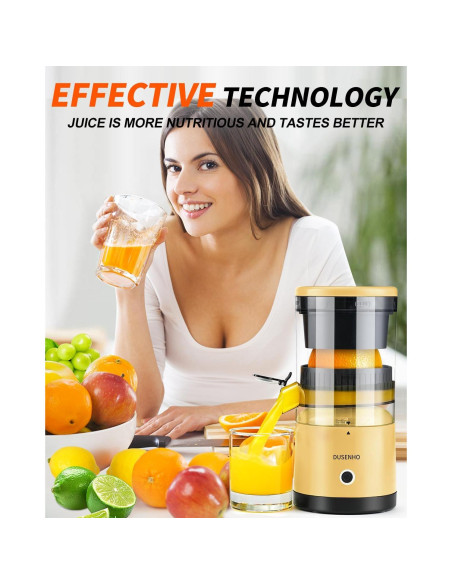Exprimidor Eléctrico DUSENHO Recargable 1L Amarillo USB-C Exprimidor Eléctrico DUSENHO Recargable 1L Amarillo USB-C