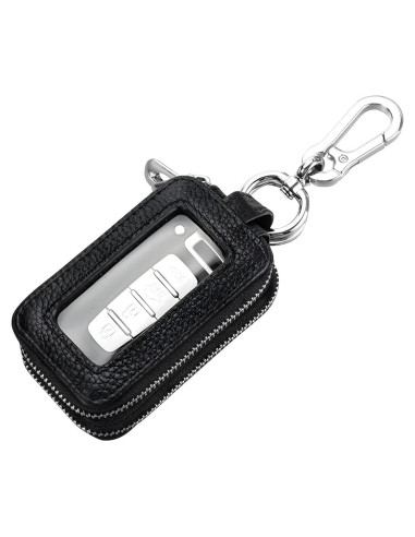 Funda de Llave de Coche BELOMI de Cuero Genuino Negra