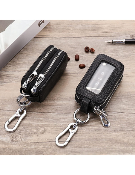 Funda de Llave de Coche BELOMI de Cuero Genuino Negra Funda de Llave de Coche BELOMI de Cuero Genuino Negra
