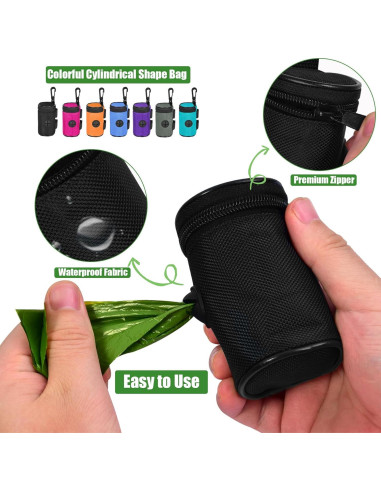 Soporte para bolsas de excremento de perro Hilihali - Negro