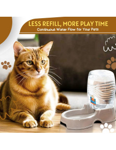 Dispensador de Agua Automático Flexzion 900ml para Mascotas Beige 2