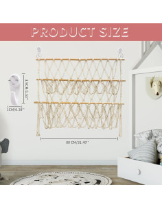 Hamaca de Juguetes para Peluches DOEGUAIY Beige 90x80 cm 2