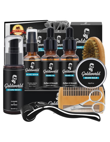 Kit de Cuidado de Barba GoldWorld con Jabón y Aceite