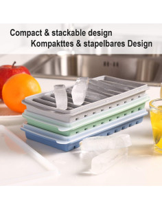Bandeja de Hielo Silicona LessMo 30 Cubos Azul Flexible 2