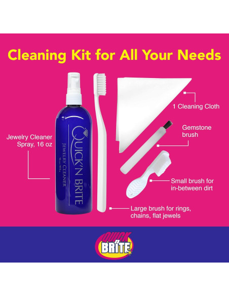 Kit de limpieza de joyas Quick N Brite 16 oz 5 piezas Kit de limpieza de joyas Quick N Brite 16 oz 5 piezas