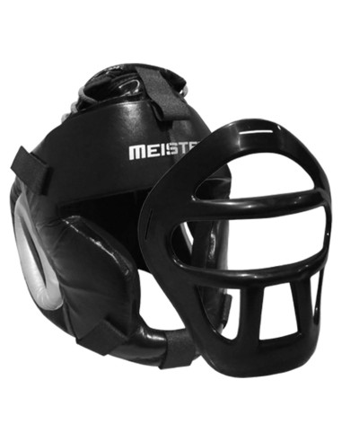 Cabezal de Cuero Meister con Máscara Facial Removible - Negro