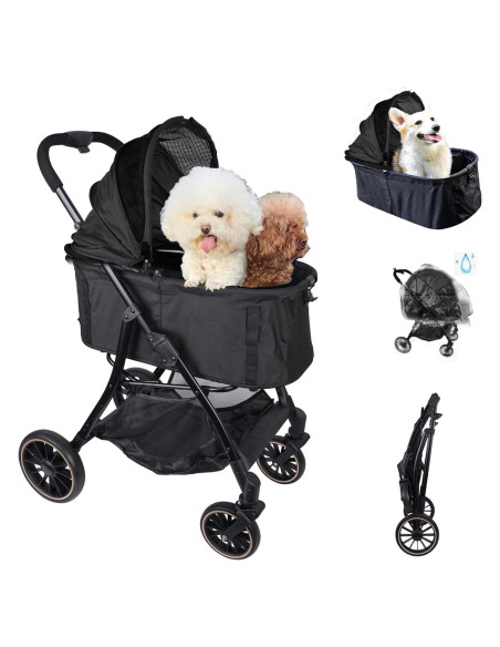 Carrito para Mascotas JXMIYACOO Plegable 3 en 1 Negro Carrito para Mascotas JXMIYACOO Plegable 3 en 1 Negro