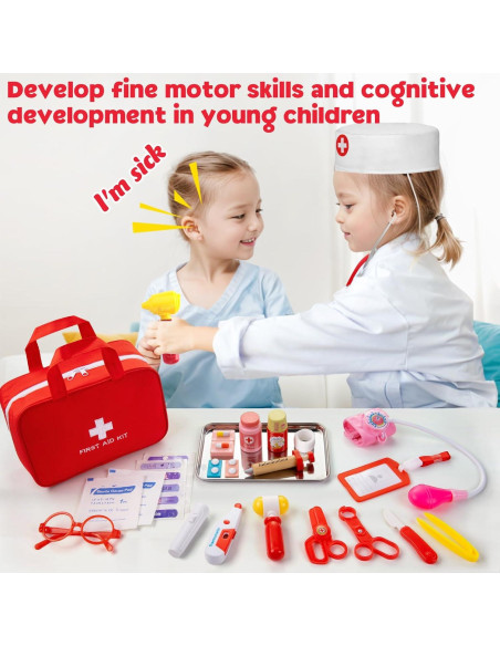 Kit de Doctor para Niños 36 Piezas con Estetoscopio Real Kit de Doctor para Niños 36 Piezas con Estetoscopio Real