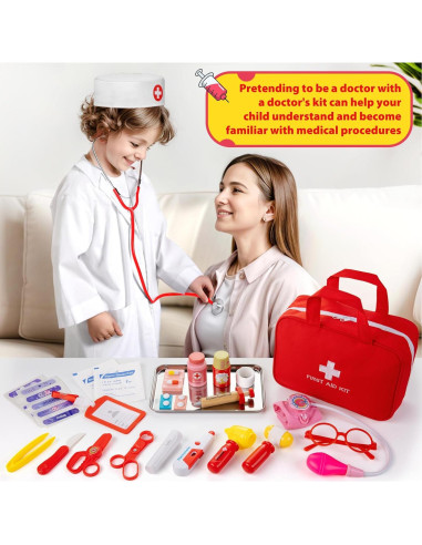 Kit de Doctor para Niños 36 Piezas con Estetoscopio Real