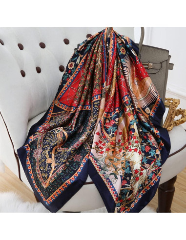 Bufanda de Seda Satinada Myneiyi 180x90cm para Mujeres