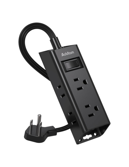 Regleta de Enchufes 6 Salidas Addtam 1 ft Ultra Plano Negro Regleta de Enchufes 6 Salidas Addtam 1 ft Ultra Plano Negro