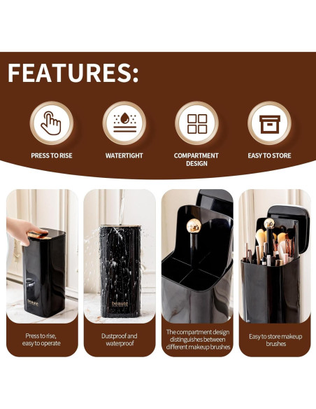 Organizador de Brochas de Maquillaje CISIREE Negro 24 cm Organizador de Brochas de Maquillaje CISIREE Negro 24 cm