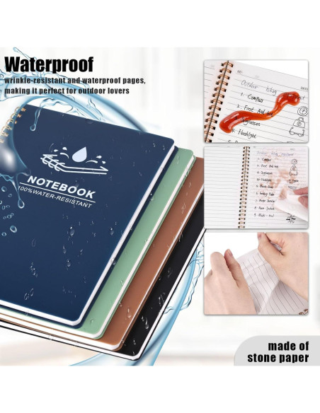Cuaderno Espiral Koogel A5 Impermeable 60 Hojas Negro Cuaderno Espiral Koogel A5 Impermeable 60 Hojas Negro