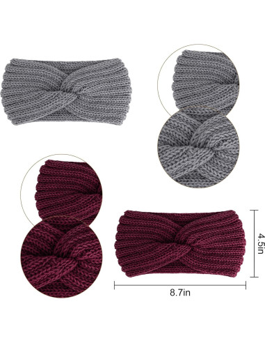 Diademas de Tejido YARIEW 5 Piezas Invierno Mujeres