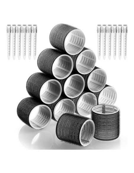 Rizadores de Cabello Jumbo Acejoz 12 Piezas con Clips Acero Rizadores de Cabello Jumbo Acejoz 12 Piezas con Clips Acero