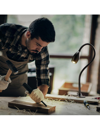 Lámpara Clip-on LED O'Bright 4000K Flexible Latón Antiguo