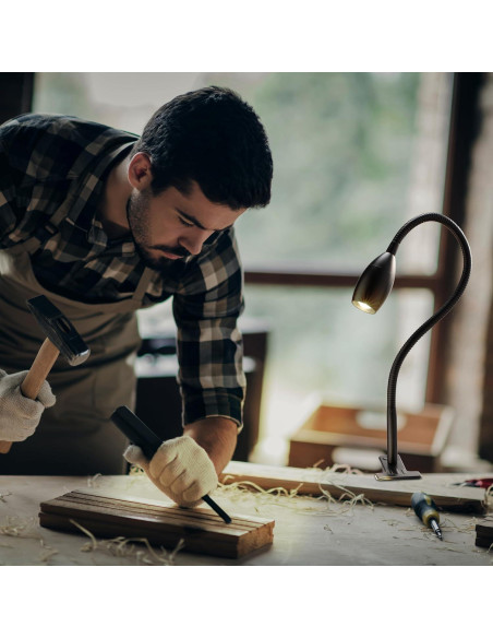 Lámpara Clip-on LED O'Bright 4000K Flexible Latón Antiguo Lámpara Clip-on LED O'Bright 4000K Flexible Latón Antiguo