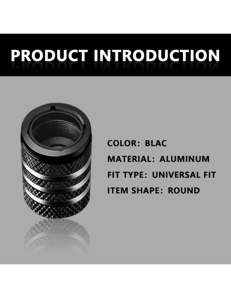 Tapa de Válvula de Neumático Fogfar 5 PCS Aluminio Negro Tapa de Válvula de Neumático Fogfar 5 PCS Aluminio Negro