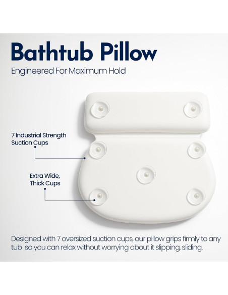 Almohada de Baño Epica Ovalada para Soporte de Cuello y Espalda Almohada de Baño Epica Ovalada para Soporte de Cuello y Espalda