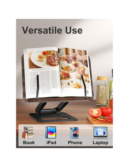 Soporte Telescópico para Libros Tounee - Ajustable 50.8 cm Negro Soporte Telescópico para Libros Tounee - Ajustable 50.8 cm Negro