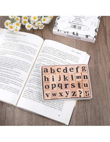 Juego de Sellos de Letras 28 Piezas Jeqqinuz para Manualidades