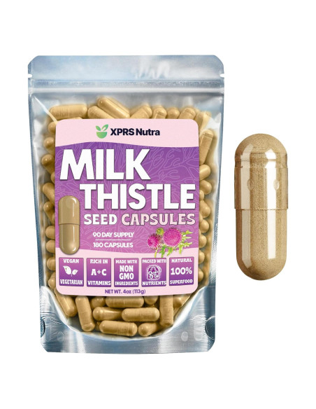 Cápsulas de Cardo Mariano XPRS Nutra 1000 mg - 180 Unidades Cápsulas de Cardo Mariano XPRS Nutra 1000 mg - 180 Unidades