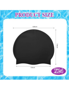 Gorros de Natación de Silicona Silkfly 24 Pcs Unisex 2