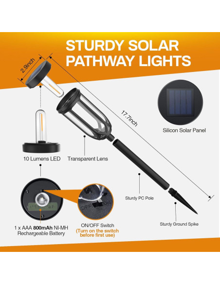 Luces Solares de Camino Barleit WSL-4P IP65 4 Unidades Luces Solares de Camino Barleit WSL-4P IP65 4 Unidades