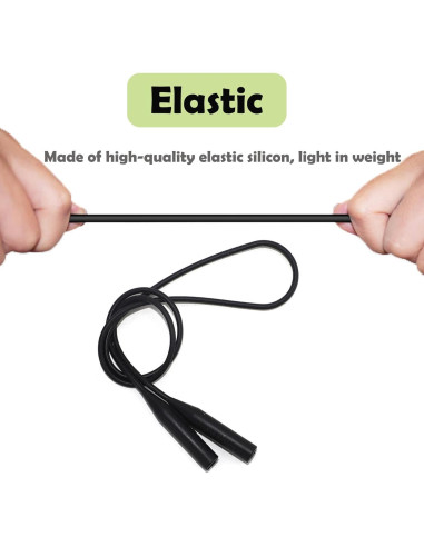 Correa de Gafas de Silicona UPIONIC - 55cm, 3 Unidades, Negro