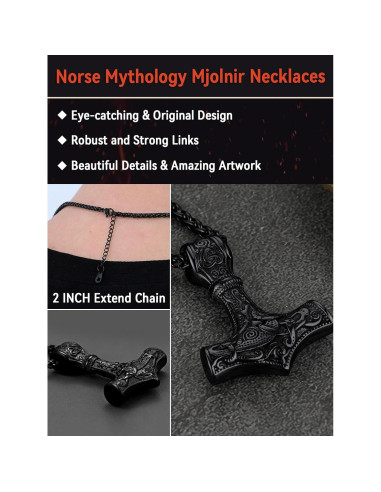 Collar Talisman Martillo de Thor FaithHeart Acero Inoxidable