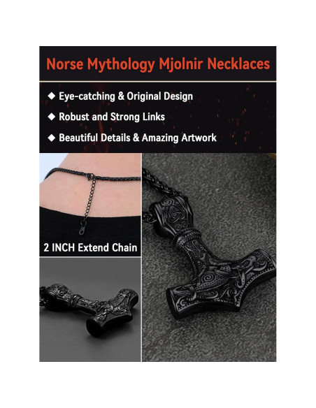 Collar Talisman Martillo de Thor FaithHeart Acero Inoxidable Collar Talisman Martillo de Thor FaithHeart Acero Inoxidable