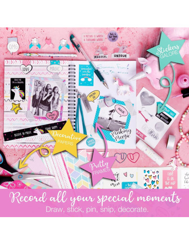 Diario Unicornio DIY Amitié Lane - 80 Páginas y 200 Pegatinas