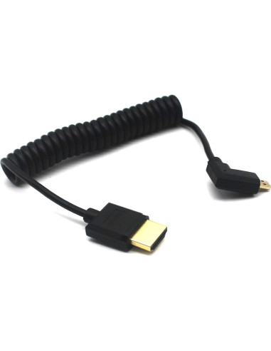 Cable HDMI 2.0 4K 1.2M MOTONG a Micro HDMI ángulo izquierdo