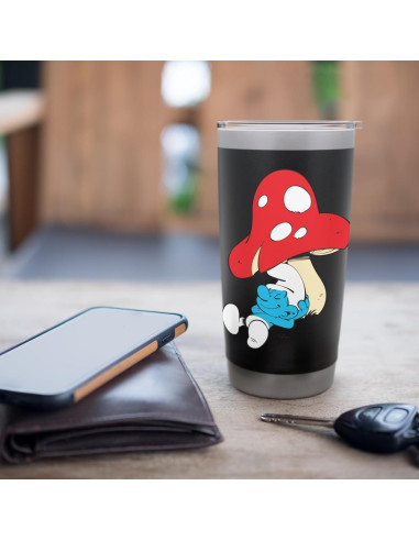 Vaso Térmico Acero Inoxidable Los Pitufos 20 oz Negro