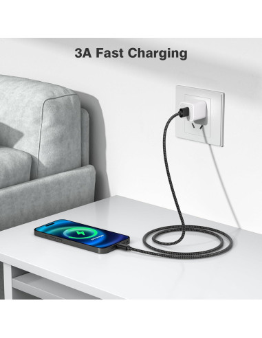 Cable de Carga USB C Elebase 3 en 1 para AirPods y iPhone