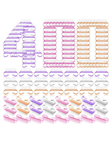 Bokon 400 Cepillos de Uñas con Mango Coloridos para Manicura