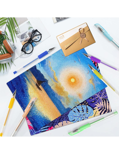 Set de 100 Bolígrafos de Gel Brillantes Aen Art con Estuche Set de 100 Bolígrafos de Gel Brillantes Aen Art con Estuche