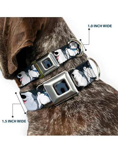 Collar de Perro Buckle-Down Disney Patas Gris 24-33 cm 2.54 cm Ancho