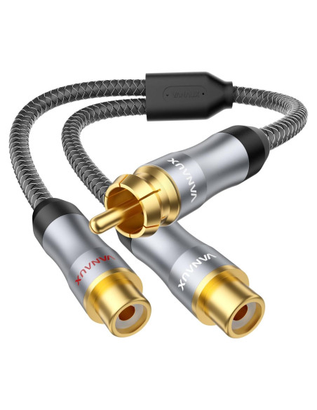 Divisor RCA Y VANAUX 30cm 1 Macho a 2 Hembras Audio Divisor RCA Y VANAUX 30cm 1 Macho a 2 Hembras Audio