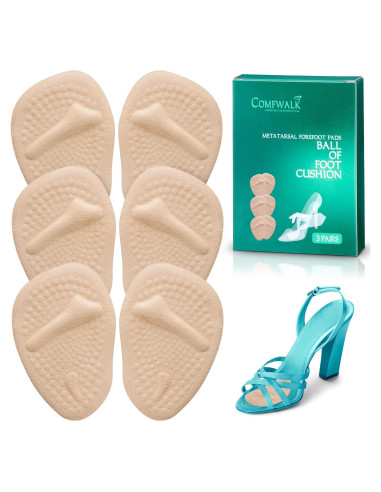 Almohadillas Metatarsales Comfwalk 3 Pares Beige - Alivio Dolor Tacones