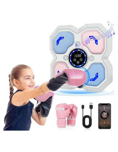 Máquina de Boxeo Musical JUOIFIP con Guantes - Entrenamiento LED