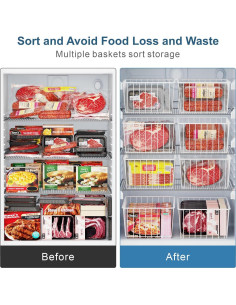 Cestas Organizadoras de Congelador iSPECLE - Paquete de 4 Blancas 2