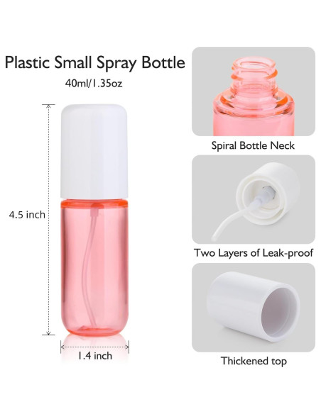 Botella de Spray Pequeña Aeibxiy 40ml Recargable 2 Piezas Botella de Spray Pequeña Aeibxiy 40ml Recargable 2 Piezas