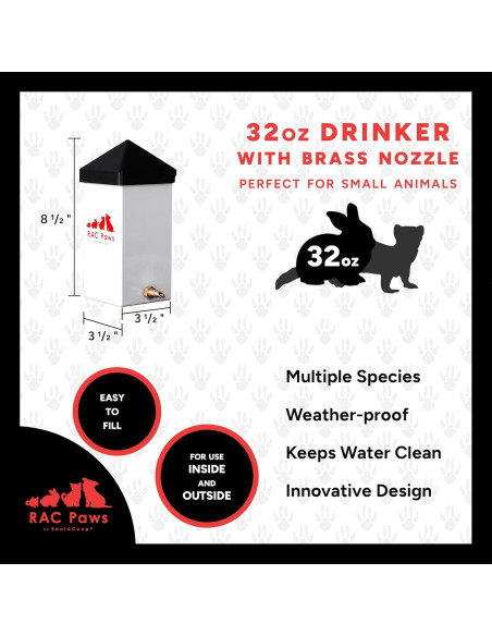 Bebedero Automático RentACoop 1L con Boquilla de Latón Sin Goteo Bebedero Automático RentACoop 1L con Boquilla de Latón Sin Goteo
