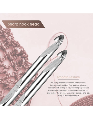 Juego de Ganchillos Tunecinos Intercambiables GUCLUD 3mm-10mm