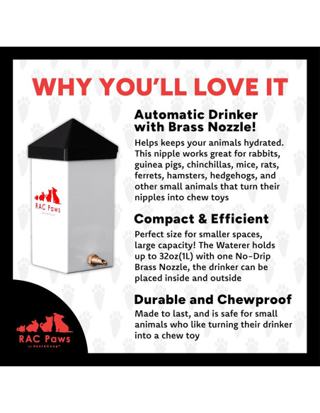 Bebedero Automático RentACoop 1L con Boquilla de Latón Sin Goteo Bebedero Automático RentACoop 1L con Boquilla de Latón Sin Goteo