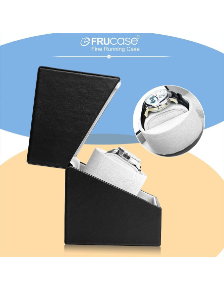 Enrollador de Relojes Automáticos FRUCASE Negro Motor Silencioso Enrollador de Relojes Automáticos FRUCASE Negro Motor Silencioso
