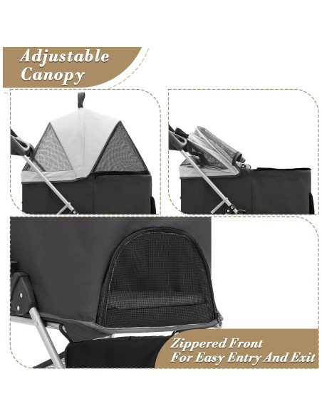 Carrito para Mascotas Colección Athena Negro 15 kg 4 Ruedas Carrito para Mascotas Colección Athena Negro 15 kg 4 Ruedas